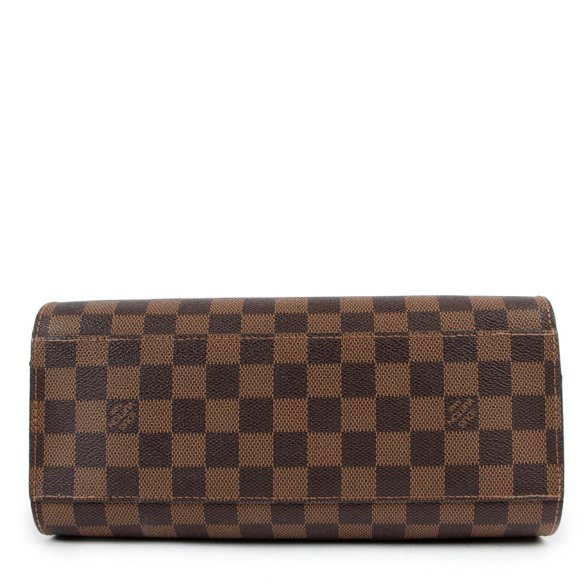 Buy an authentic second hand Louis Vuitton Damier Ebene Triana Top Handle Bag in very good condition at Labellov in Antwerp.