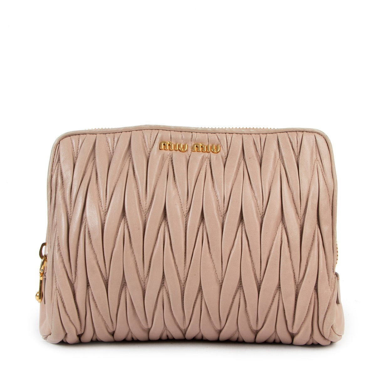 Miu Miu Nude Pink Matelassé Clutch
