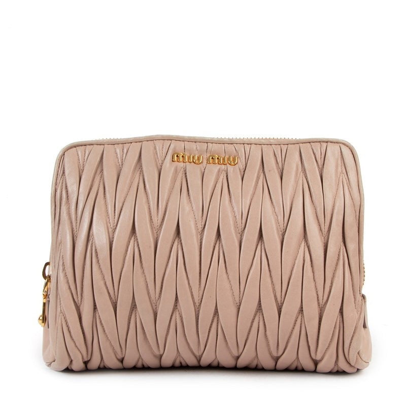 Miu Miu Nude Pink Matelassé Clutch