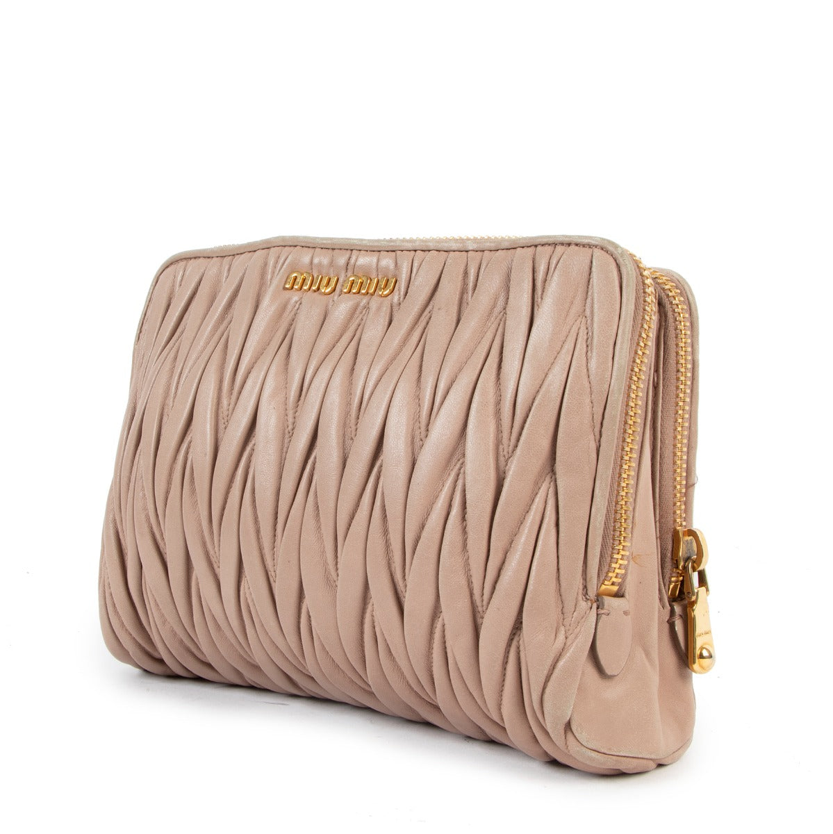 Miu Miu Nude Pink Matelassé Clutch