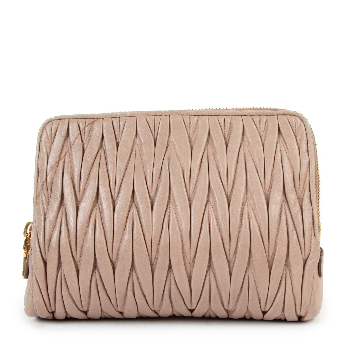 Miu Miu Nude Pink Matelassé Clutch