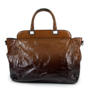 Buy an authentic second hand Prada Brown Ombre Patent Leather Tote Bag Top Handle Bag in good condition at Labellov in Antwerp.