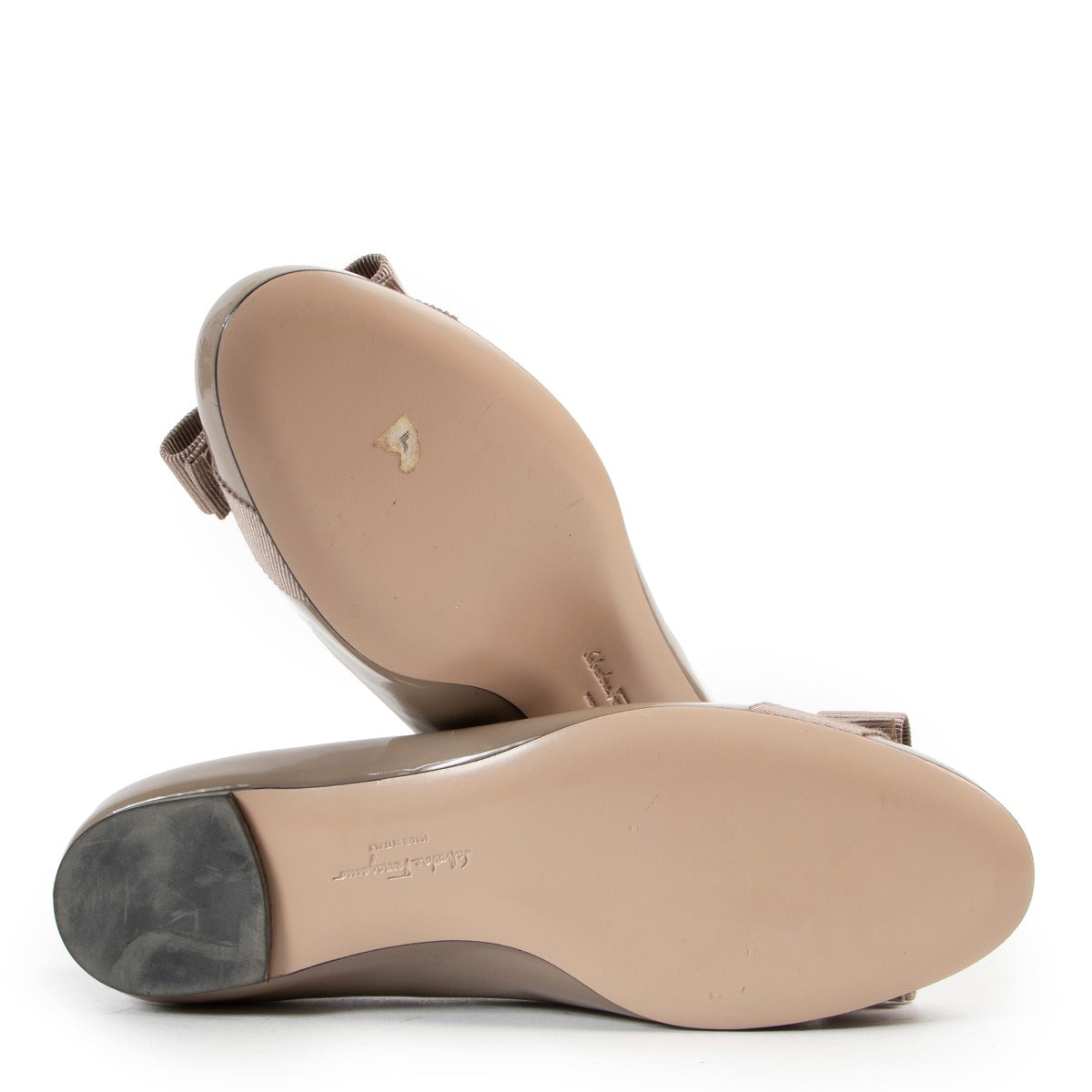 Salvatore Ferragamo Taupe Ballerinas