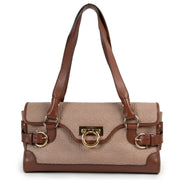 Salvatore Ferragamo Gancini Embossed Gina Shoulder Bag