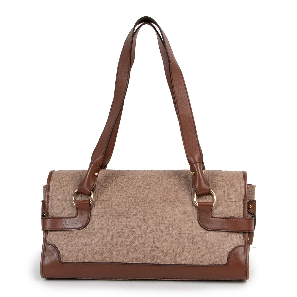 Salvatore Ferragamo Gancini Embossed Gina Shoulder Bag