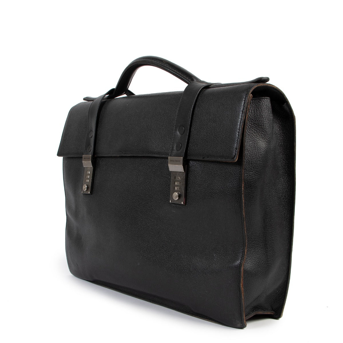 Buy authentic vintage designer Delvaux Slekely 1992 Black Large Briefcase at Labellov.
