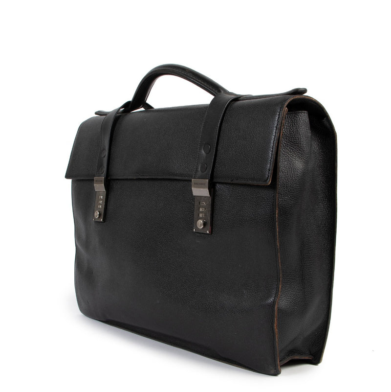Buy authentic vintage designer Delvaux Slekely 1992 Black Large Briefcase at Labellov.