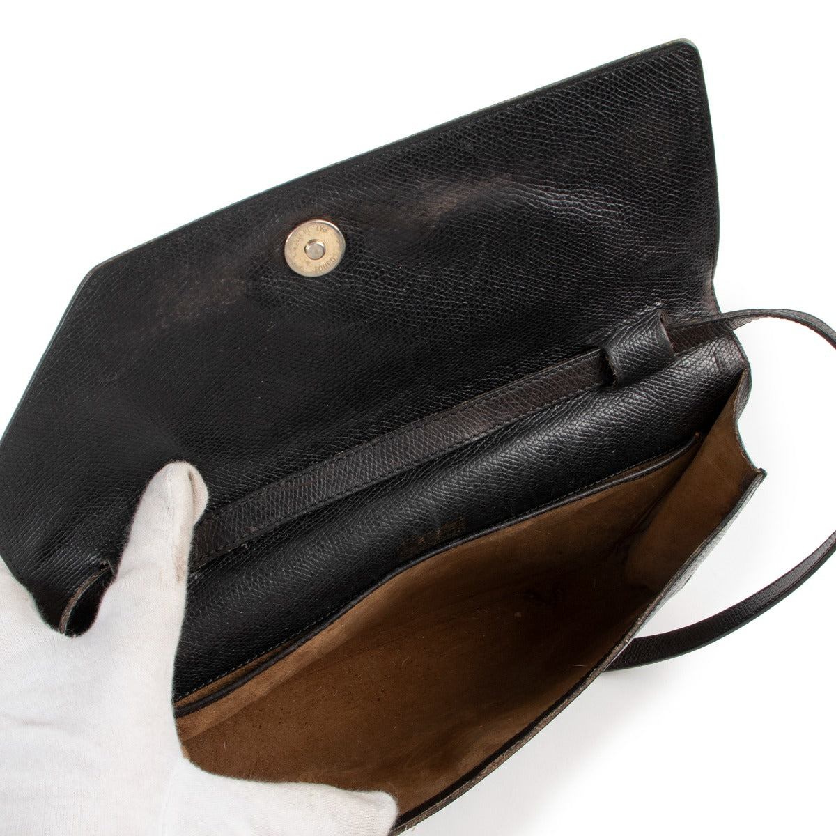 Shop second hand designer luxury Delvaux Vintage Black Leather Crossbody Bag at Labellov.