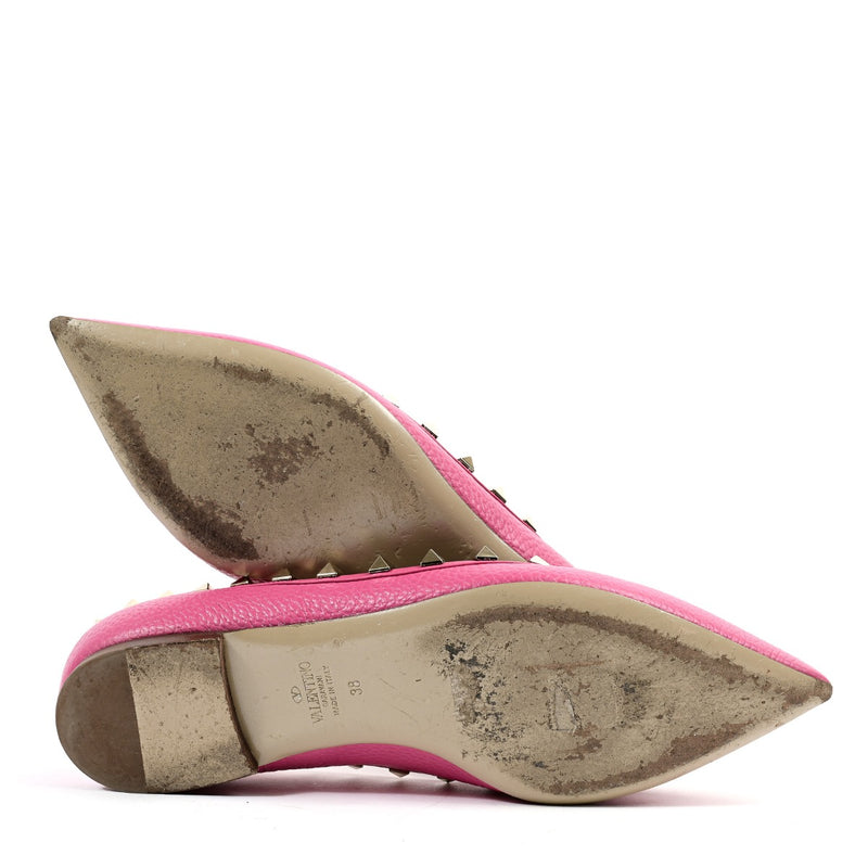 Valentino Garavani Roze Rockstud Ballerina's - Maat 38