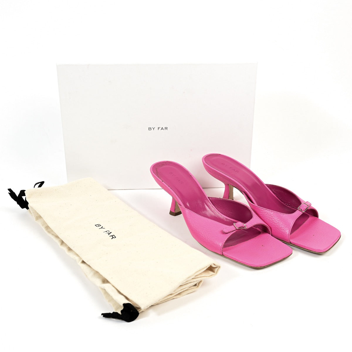 Buy an authentic second hand By Far Pink Erin Sandals in very good condition at Labellov.