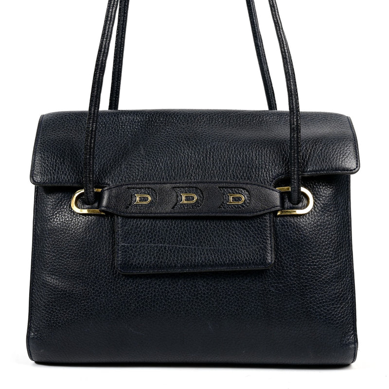 Delvaux Blue Leather Vintage Shoulder Bag