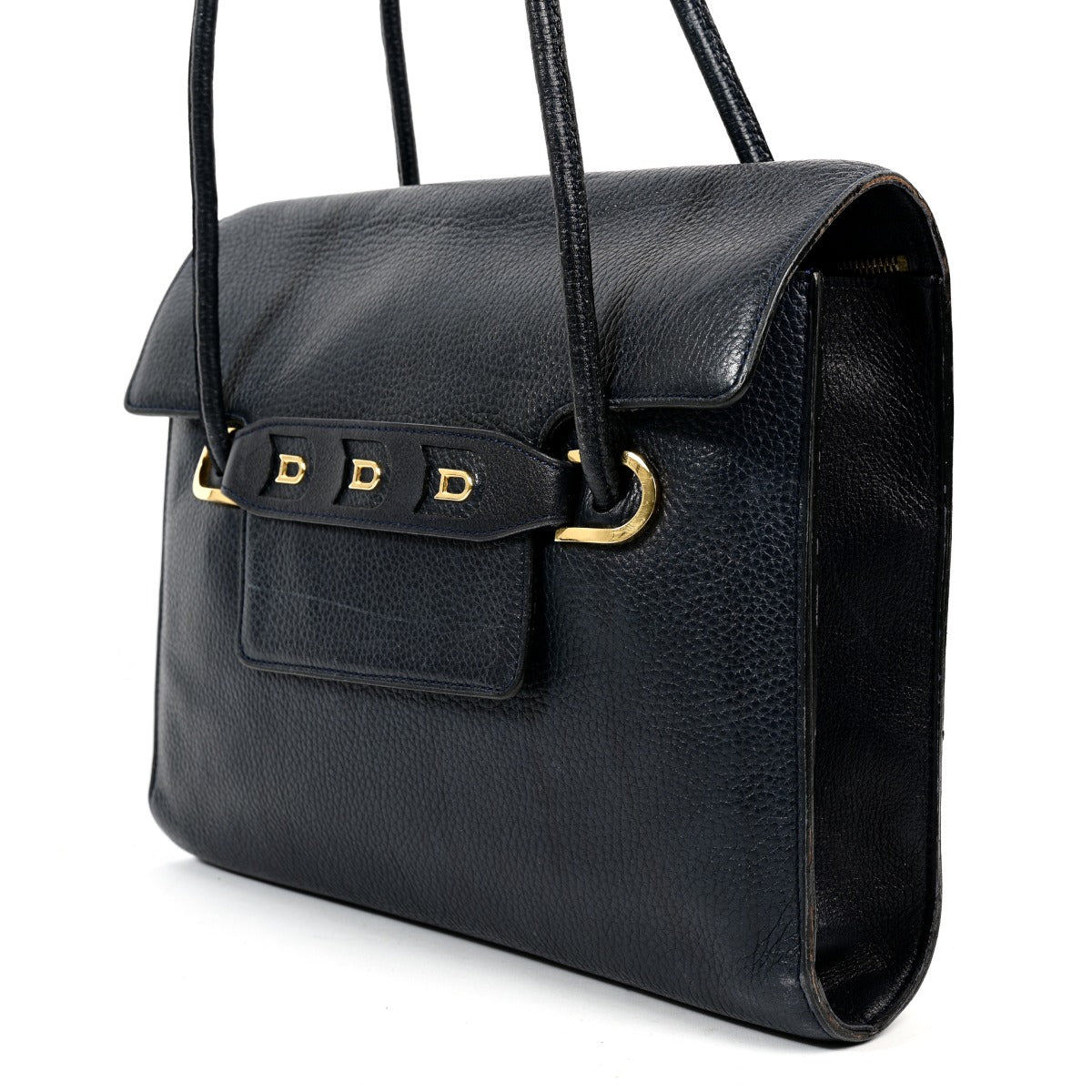 Delvaux Blue Leather Vintage Shoulder Bag