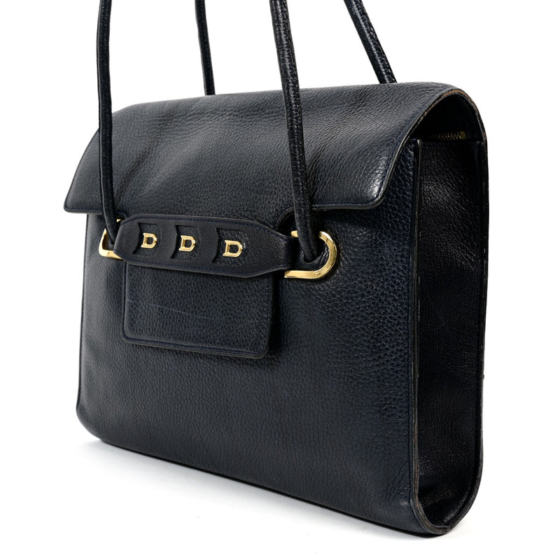 Delvaux Blue Leather Vintage Shoulder Bag