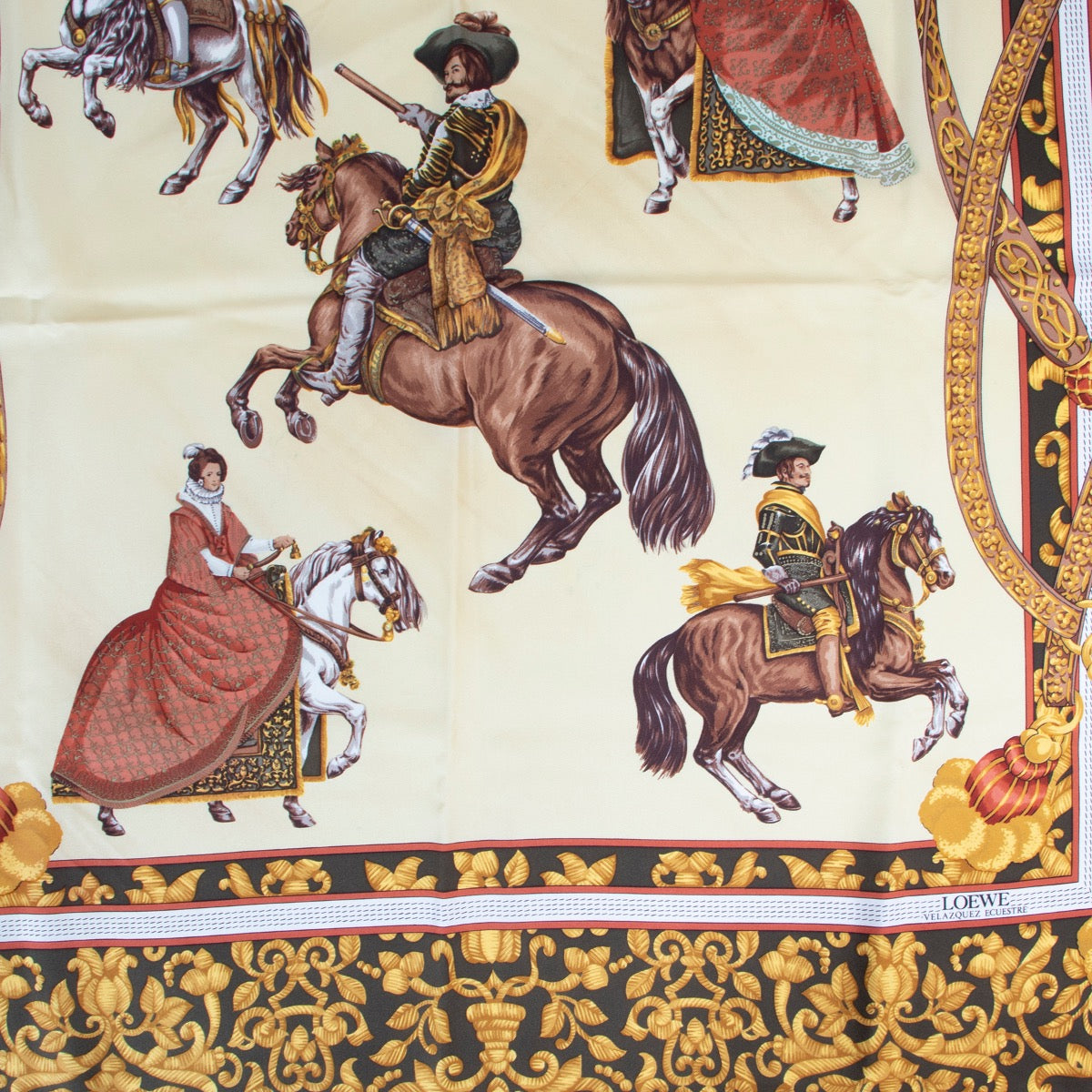 Buy and sell secondhand designer items, such as this Loewe Velaquez Ecuestre Scarf at Labellov.