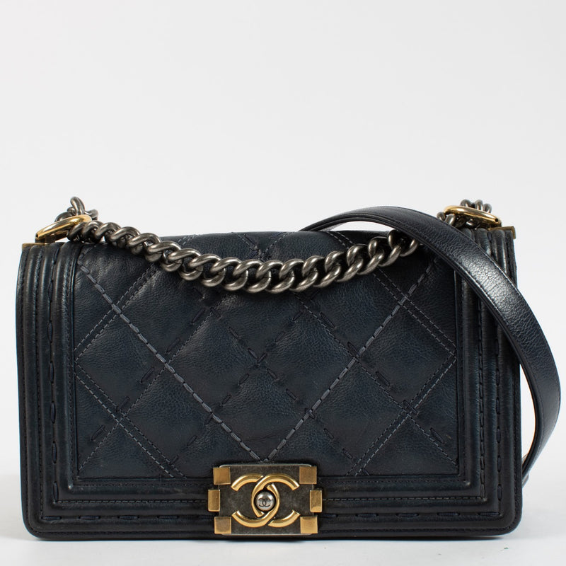 Shop 100% authentic secondhand Chanel Blue Boy Medium Stitch Crossbody on Labellov.com