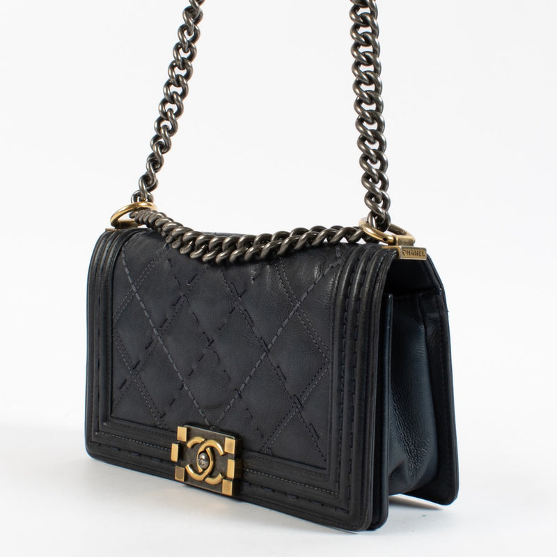 Shop 100% authentic secondhand Chanel Blue Boy Medium Stitch Crossbody on Labellov.com
