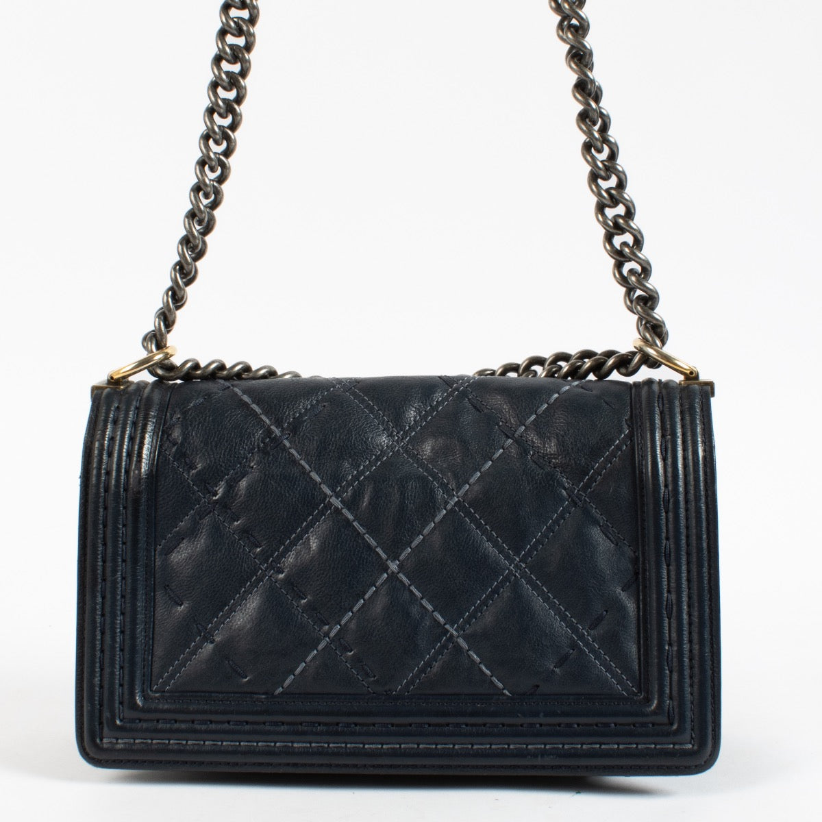 Shop 100% authentic secondhand Chanel Blue Boy Medium Stitch Crossbody on Labellov.com