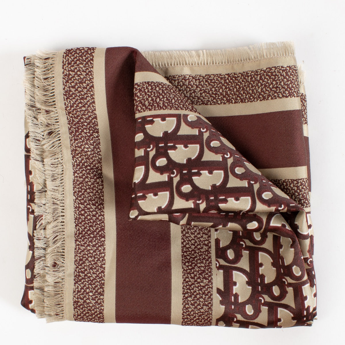 Shop 100% authentic secondhand Christian Dior Oblique 70 Burgundy Scarf on Labellov.com