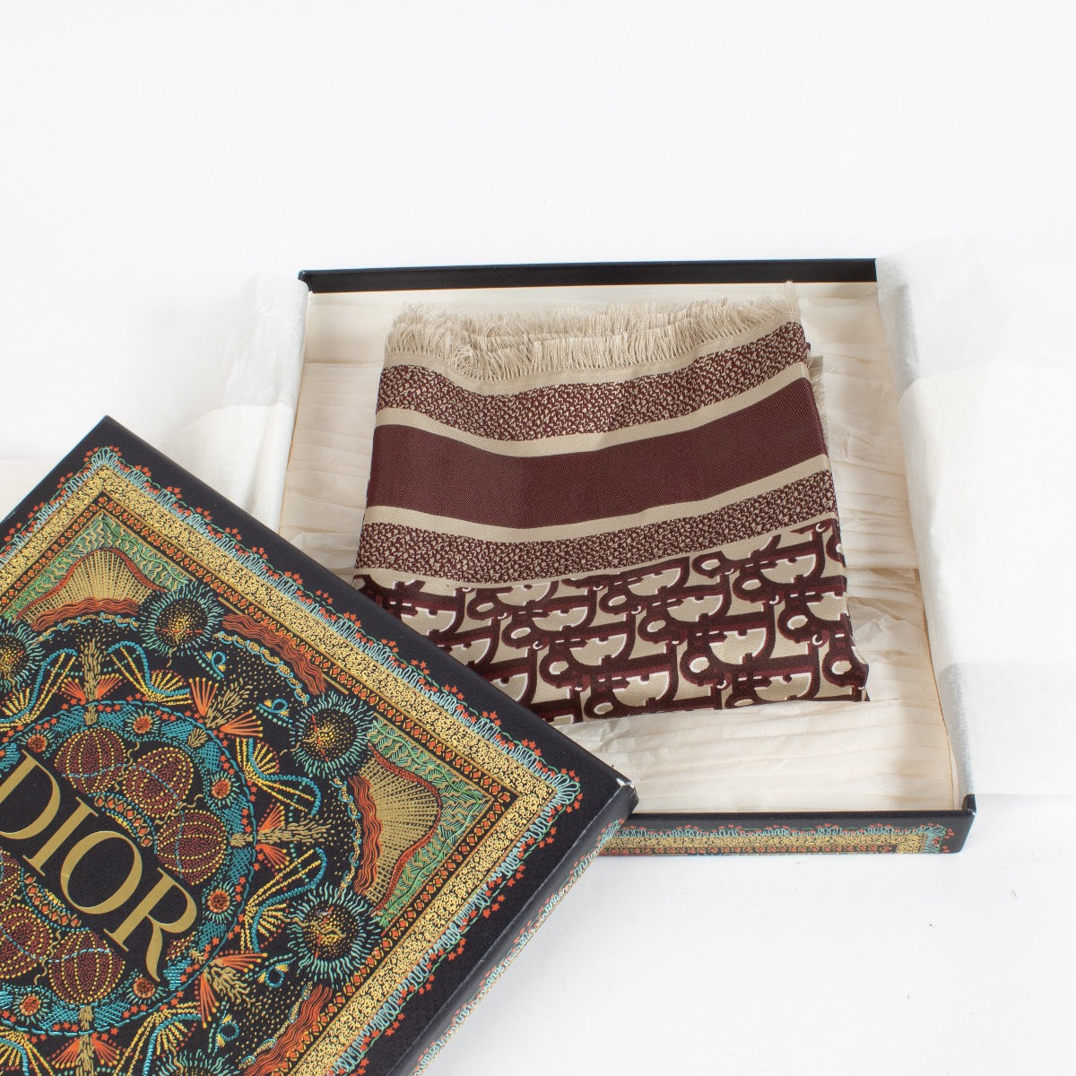Shop 100% authentic secondhand Christian Dior Oblique 70 Burgundy Scarf on Labellov.com