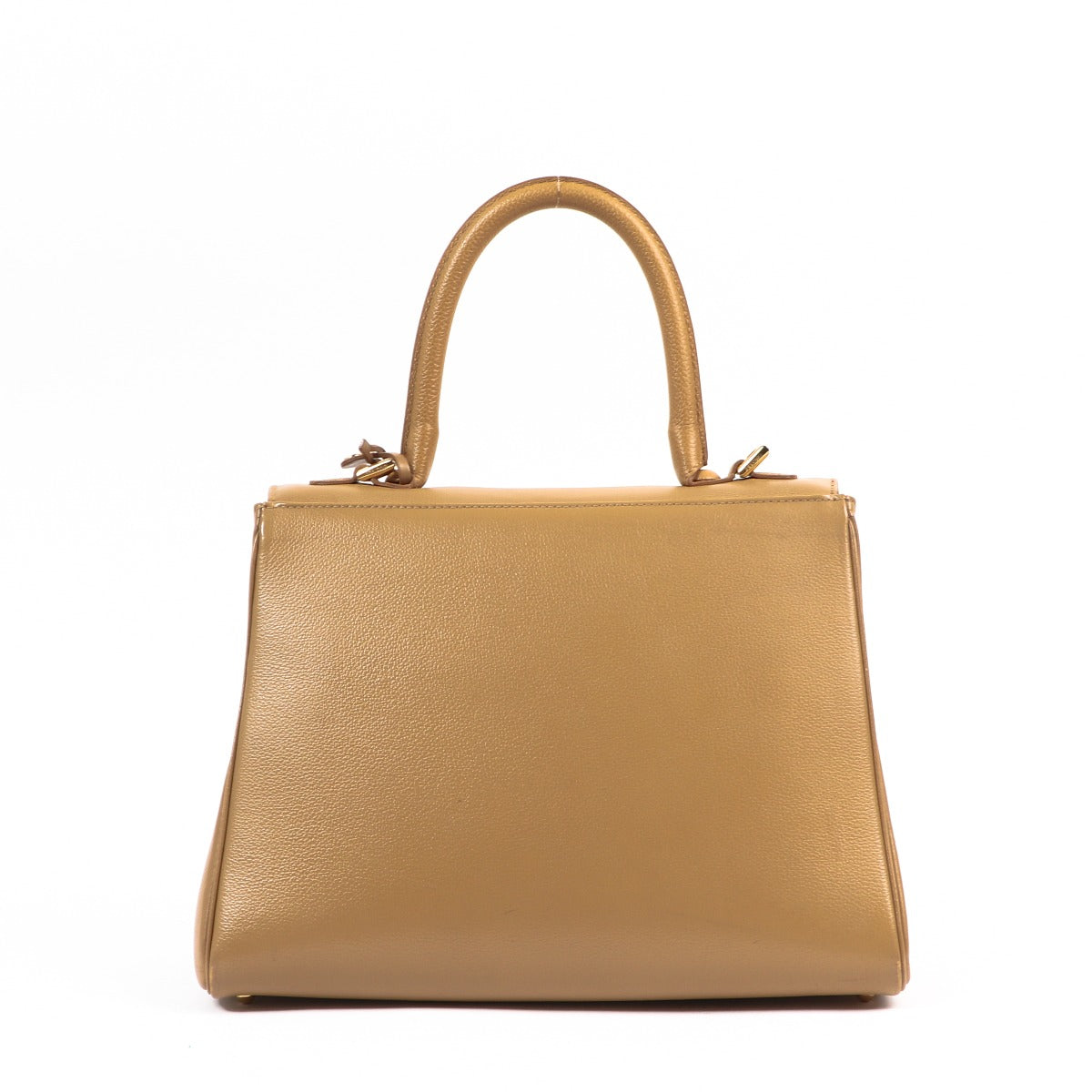 Buy an authentic second-hand Delvaux Beige Box Calf Brillant Top Handle Bag in very good condition at Labellov in Antwerp.