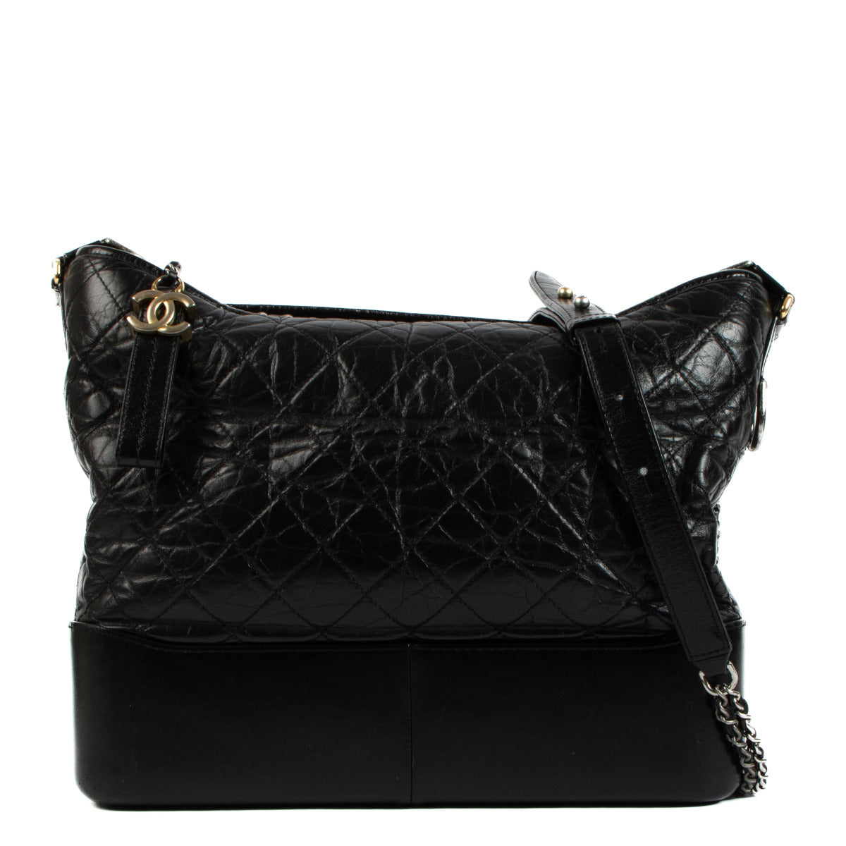 Chanel Black Aged Calfskin Large Gabrielle Bag