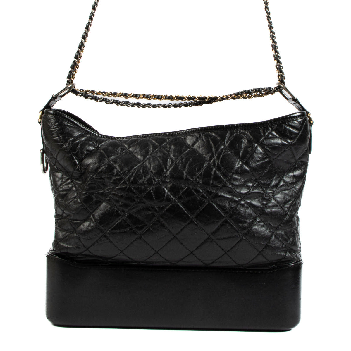 Chanel Zwarte Aged Calfskin Grote Gabrielle Tas