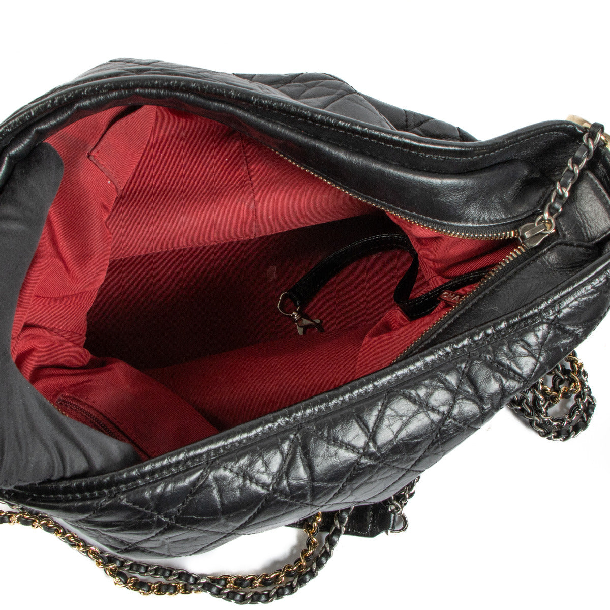 Chanel Zwarte Aged Calfskin Grote Gabrielle Tas