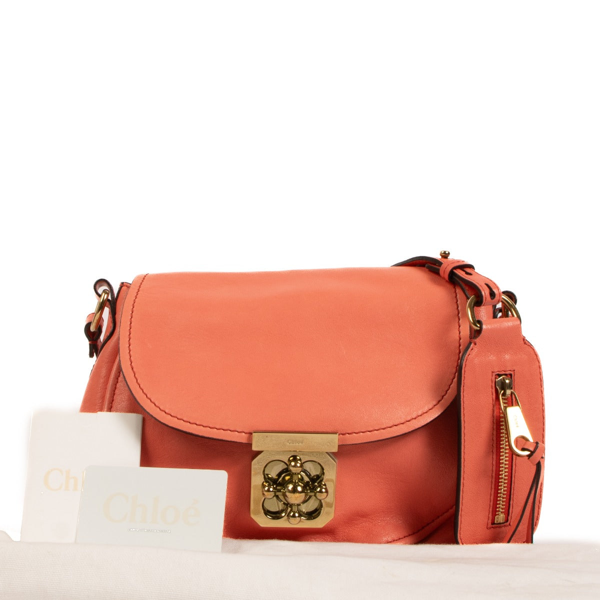 Chloé Coral Pink Leather Elsie Bag