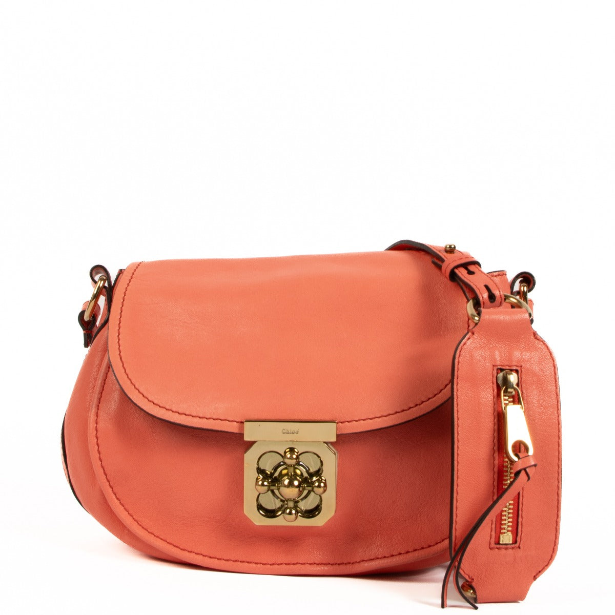 Chloé Coral Pink Leather Elsie Bag