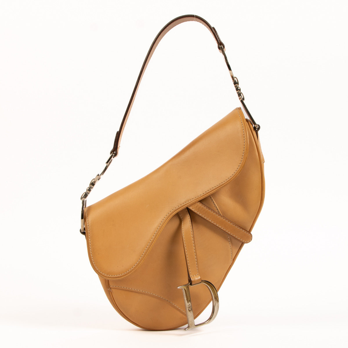 Christian Dior Natural Leather Saddle Bag