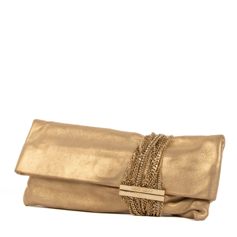 shop 100% authentic second hand Jimmy Choo Gold Chain Clutch on Labellov.com