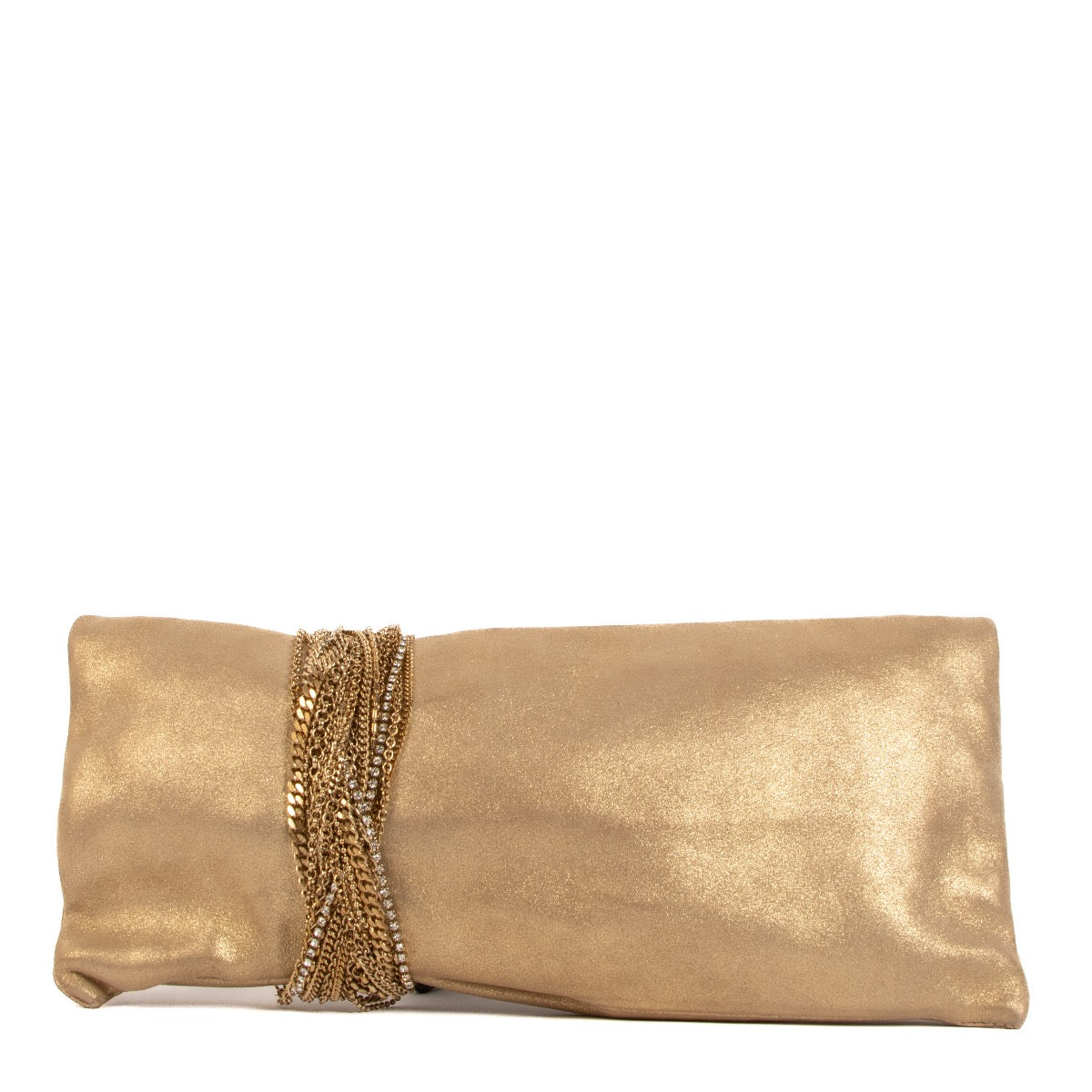 shop 100% authentic second hand Jimmy Choo Gold Chain Clutch on Labellov.com