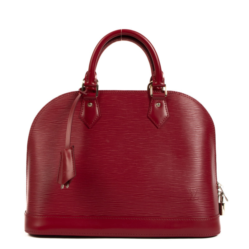 Shop safe online at Labellov in Antwerp, Brussels and Knokke this 100% authentic second hand Louis Vuitton Fuchsia Epi Leather Alma PM