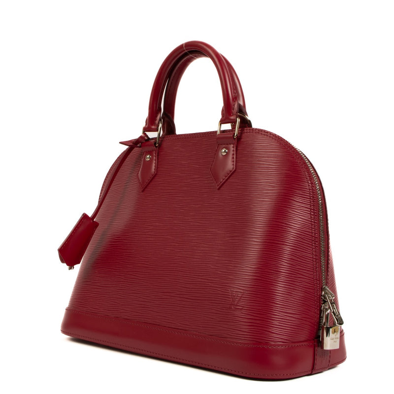Shop safe online at Labellov in Antwerp, Brussels and Knokke this 100% authentic second hand Louis Vuitton Fuchsia Epi Leather Alma PM