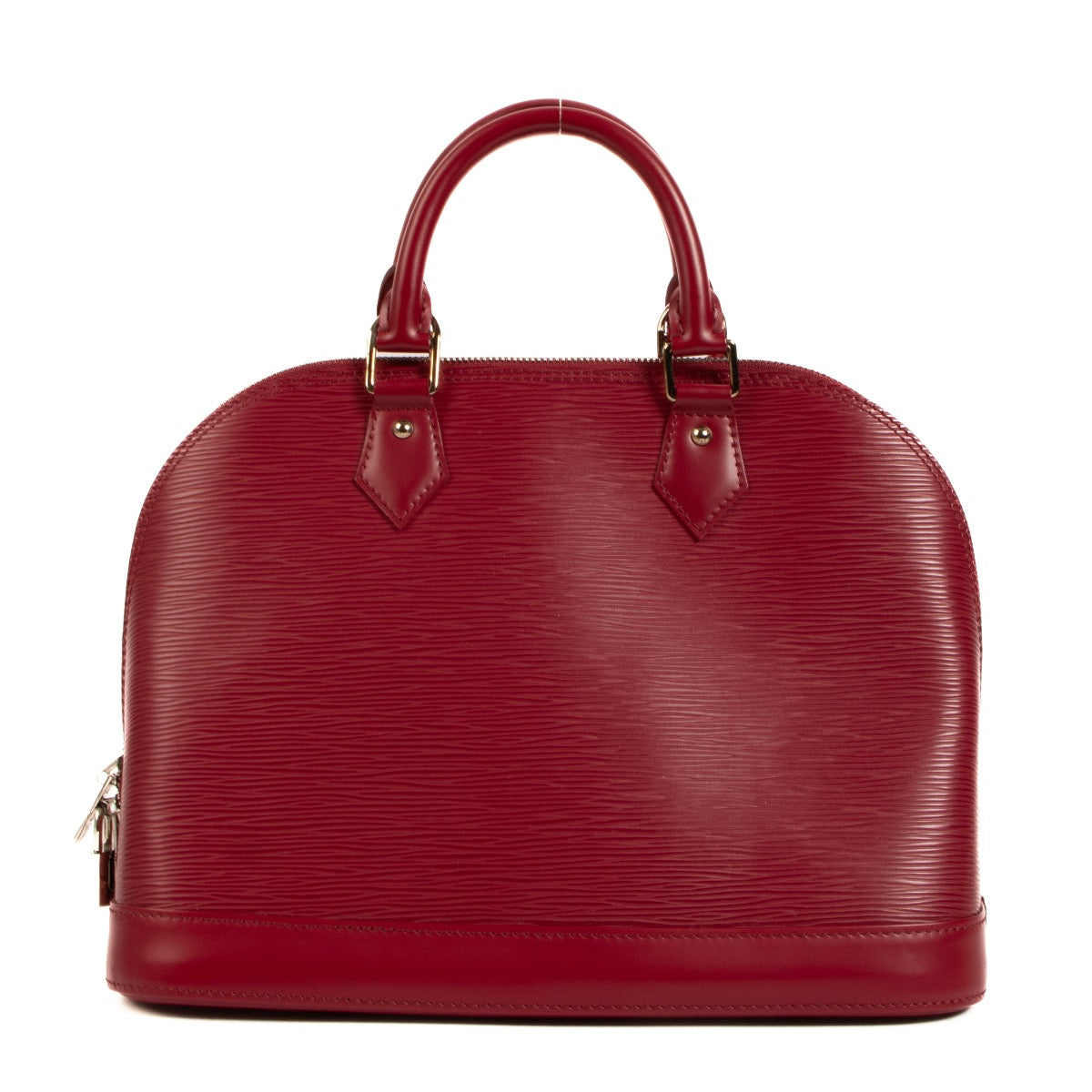 Shop safe online at Labellov in Antwerp, Brussels and Knokke this 100% authentic second hand Louis Vuitton Fuchsia Epi Leather Alma PM