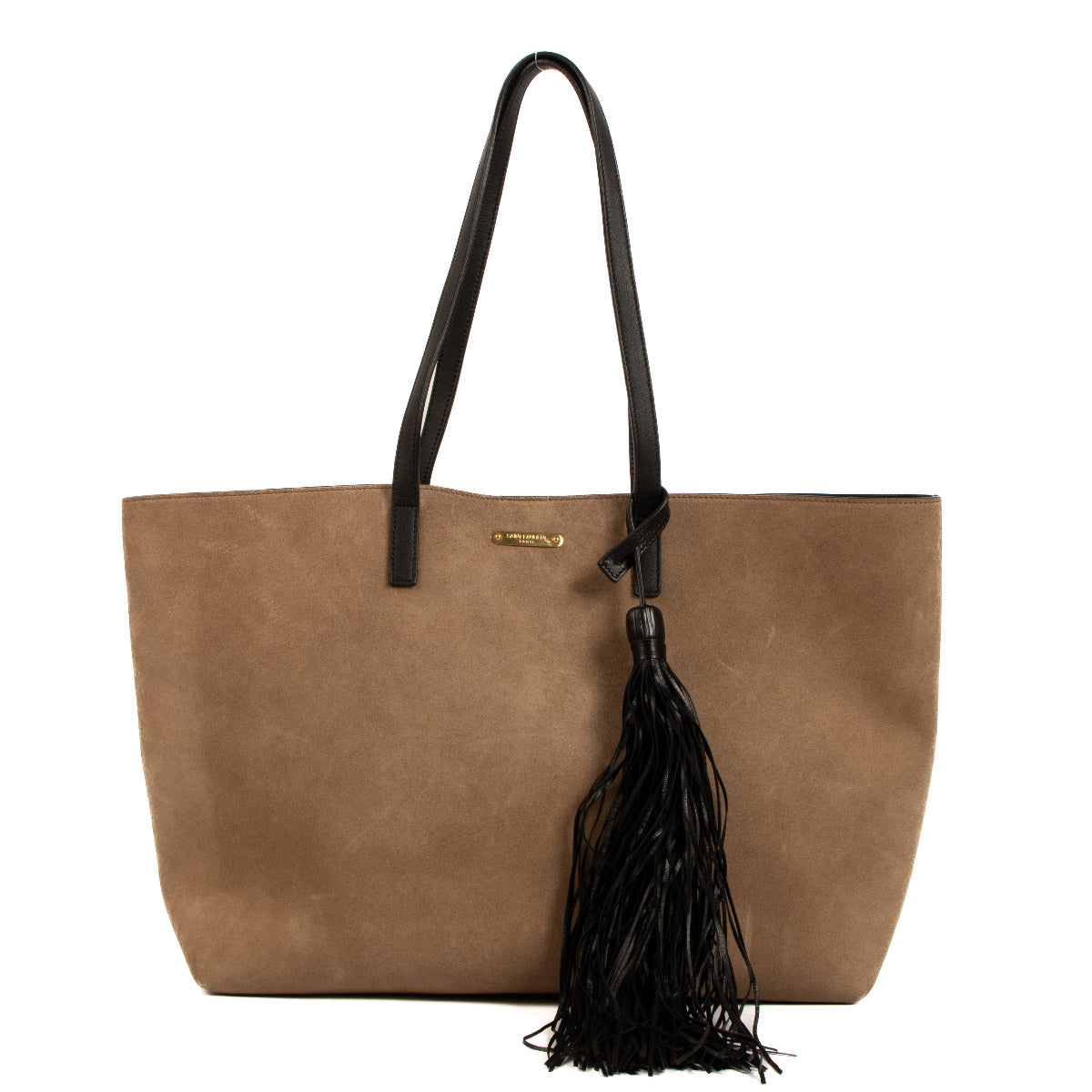 Saint Laurent Beige Suede East/West Tassel Shoulder Bag