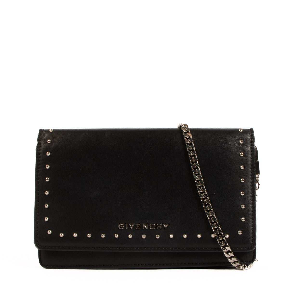 shop 100% authentic second hand Givenchy Black Studded Pandora Wallet On Chain on Labellov.com