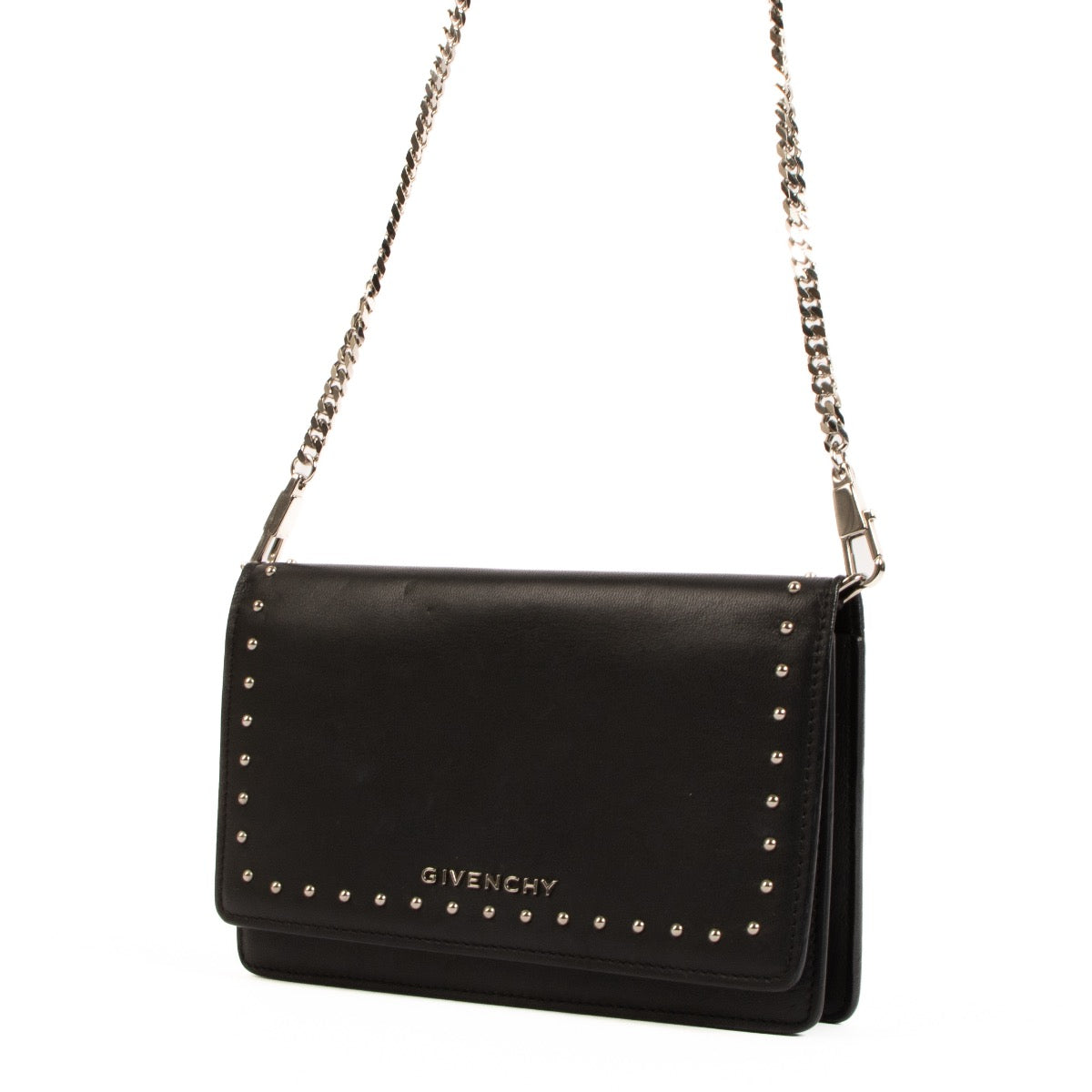 shop 100% authentic second hand Givenchy Black Studded Pandora Wallet On Chain on Labellov.com