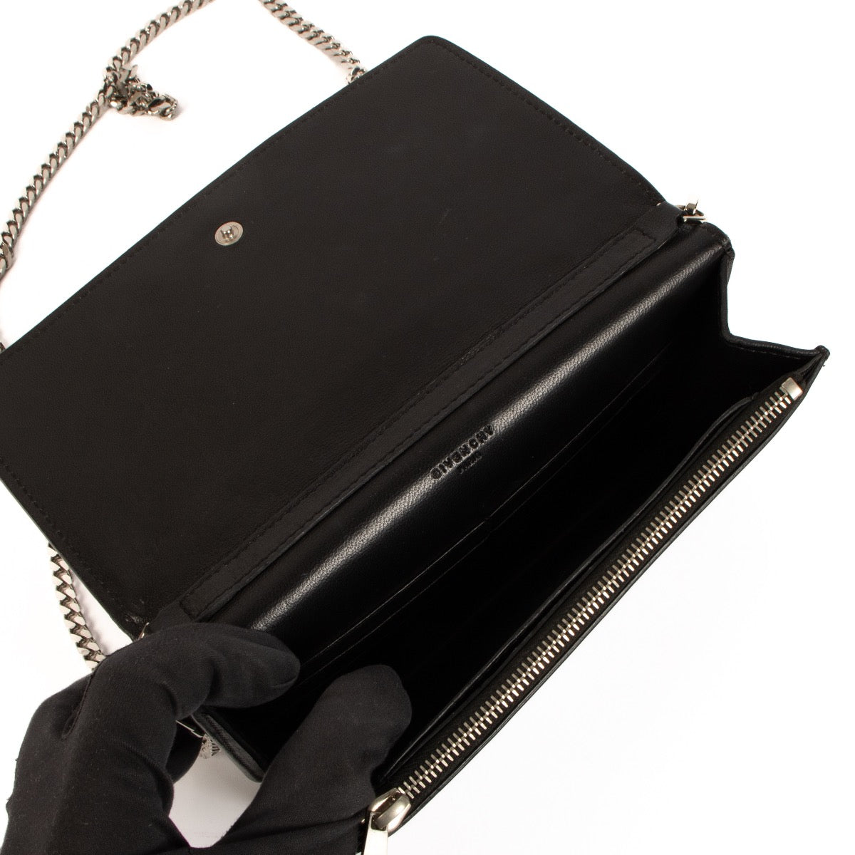 shop 100% authentic second hand Givenchy Black Studded Pandora Wallet On Chain on Labellov.com