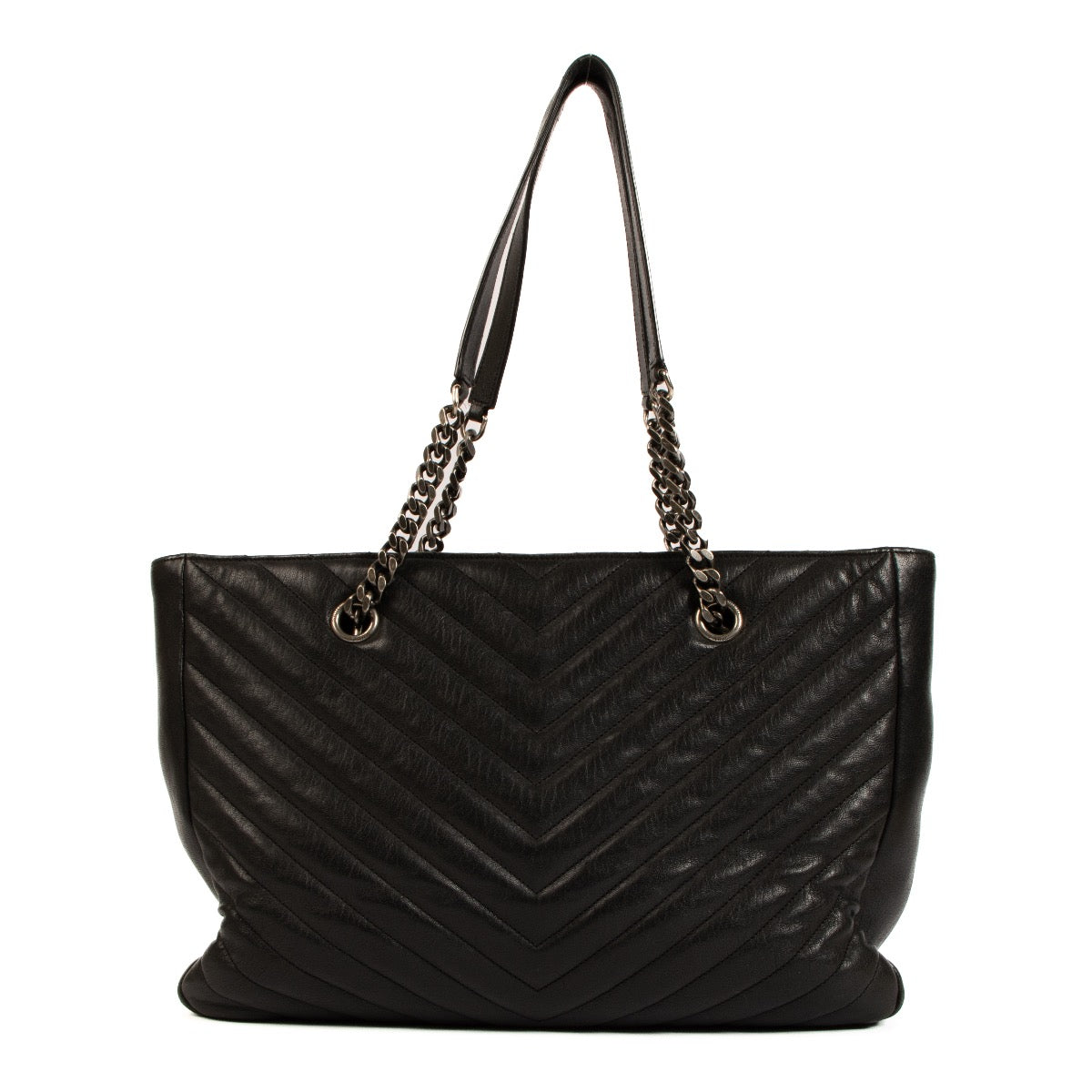 Shop 100% authentic second-hand Saint Laurent Black Matelasse Shopping Tote Bag on Labellov.com