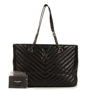 Shop 100% authentic second-hand Saint Laurent Black Matelasse Shopping Tote Bag on Labellov.com