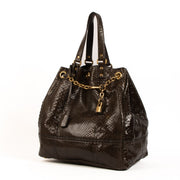 Shop 100% authentic second-hand Saint Laurent Brown Python Overseas Large Bucket Bag on Labellov.com