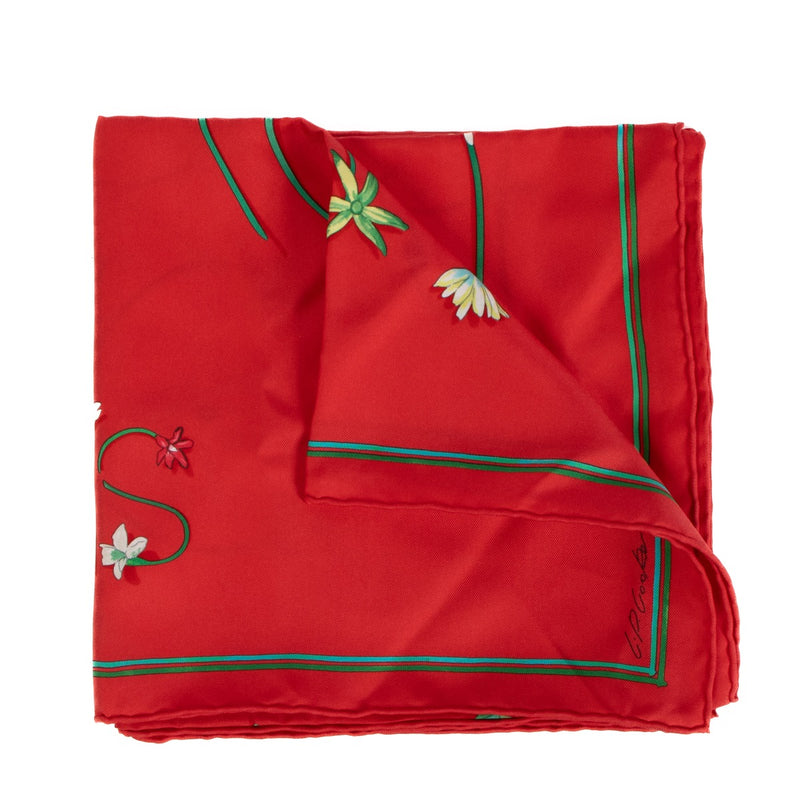 Shop safe online at Labellov in Antwerp, Brussels and Knokke this 100% authentic second hand Hermès Multicolor I Like Flowers Silk Carré Scarf