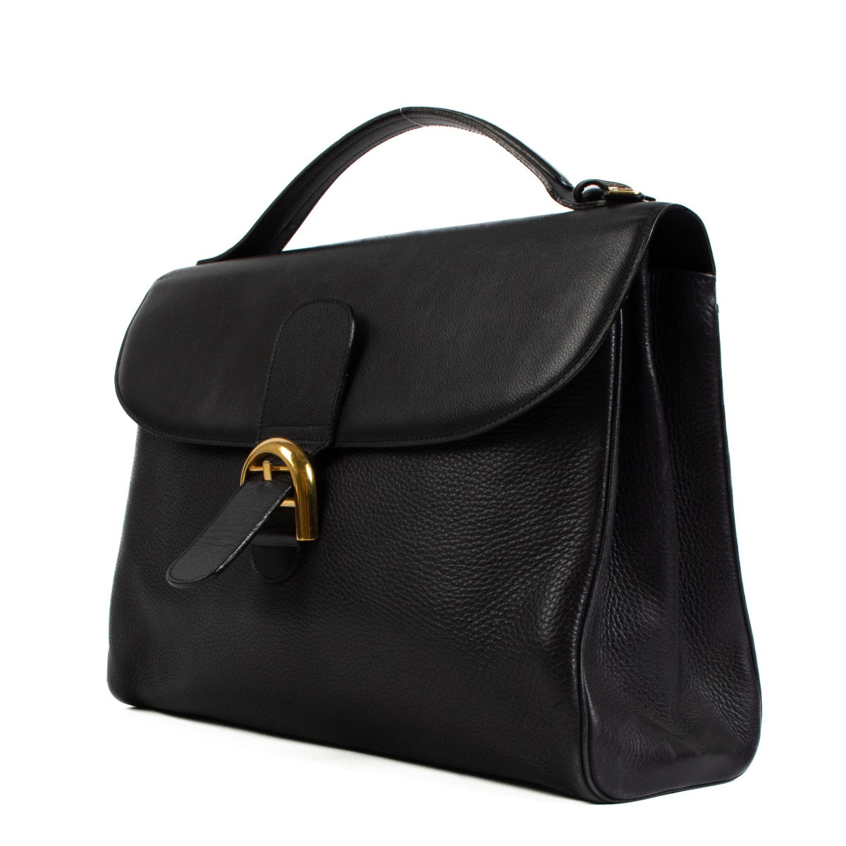 Shop safe online at Labellov in Antwerp, Brussels and Knokke this 100% authentic second hand Delvaux Marine Blue Brillant Briefcase