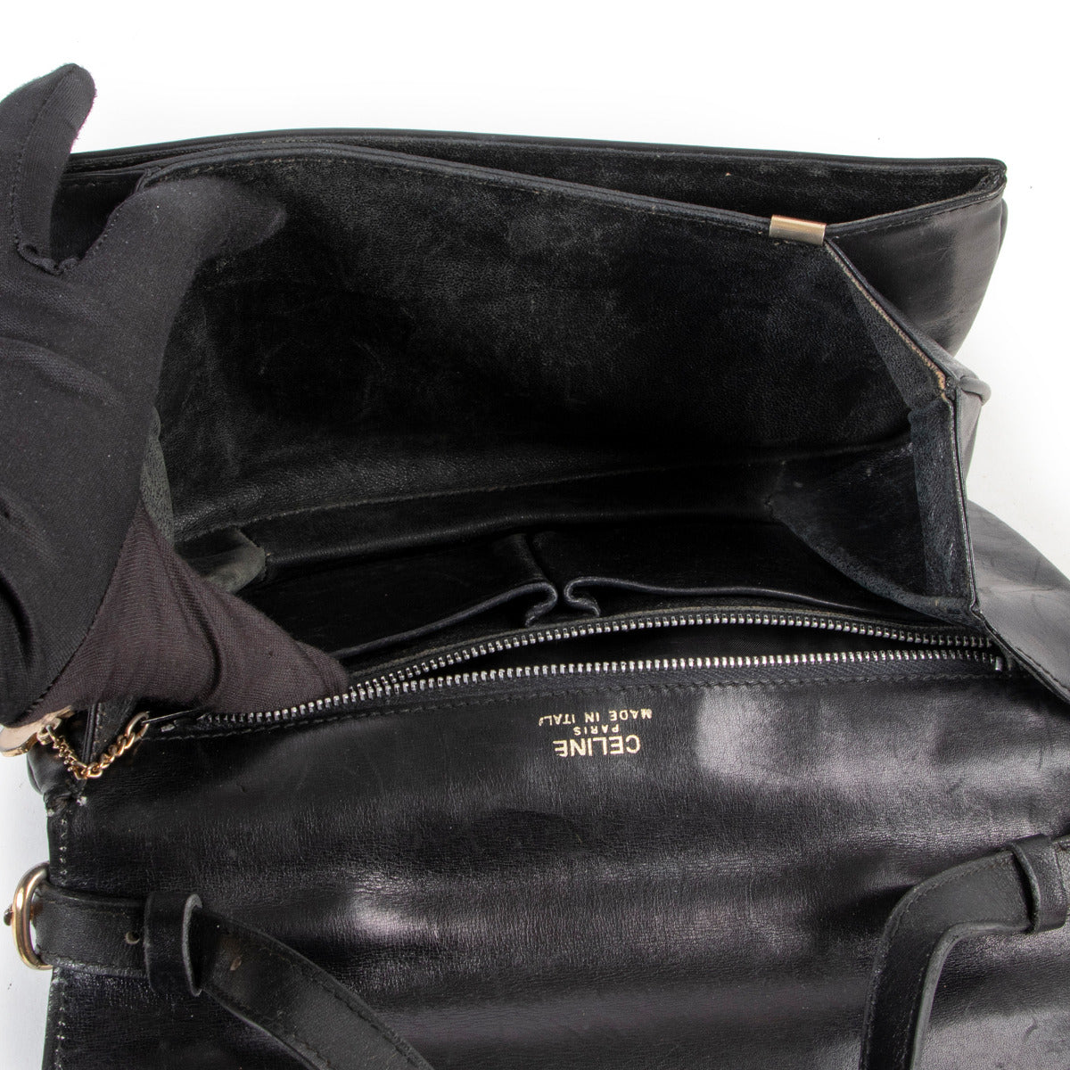 Shop safe online 100% authentic Celine Black Vintage Box Bag in good preloved condition at the right price at Labellov.com