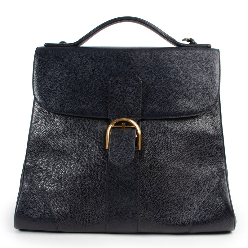 Shop safe online 100% authentic second hand Delvaux Dark Blue XL Brillant in very good condition at the right price at Labellov in Antwerp.