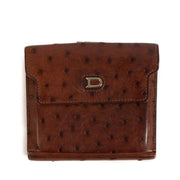 Delvaux Brown Ostrich Wallet