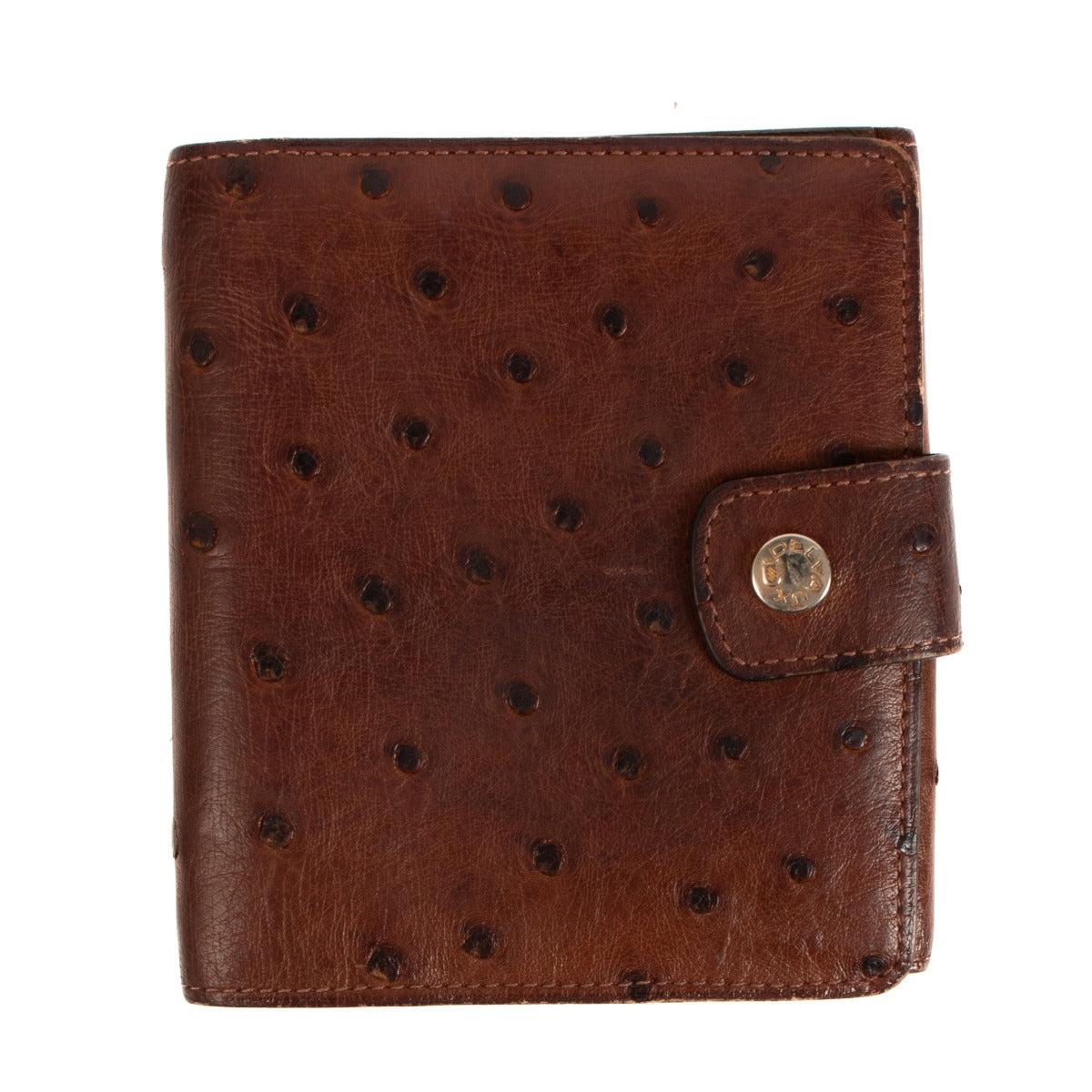 Delvaux Brown Ostrich Wallet