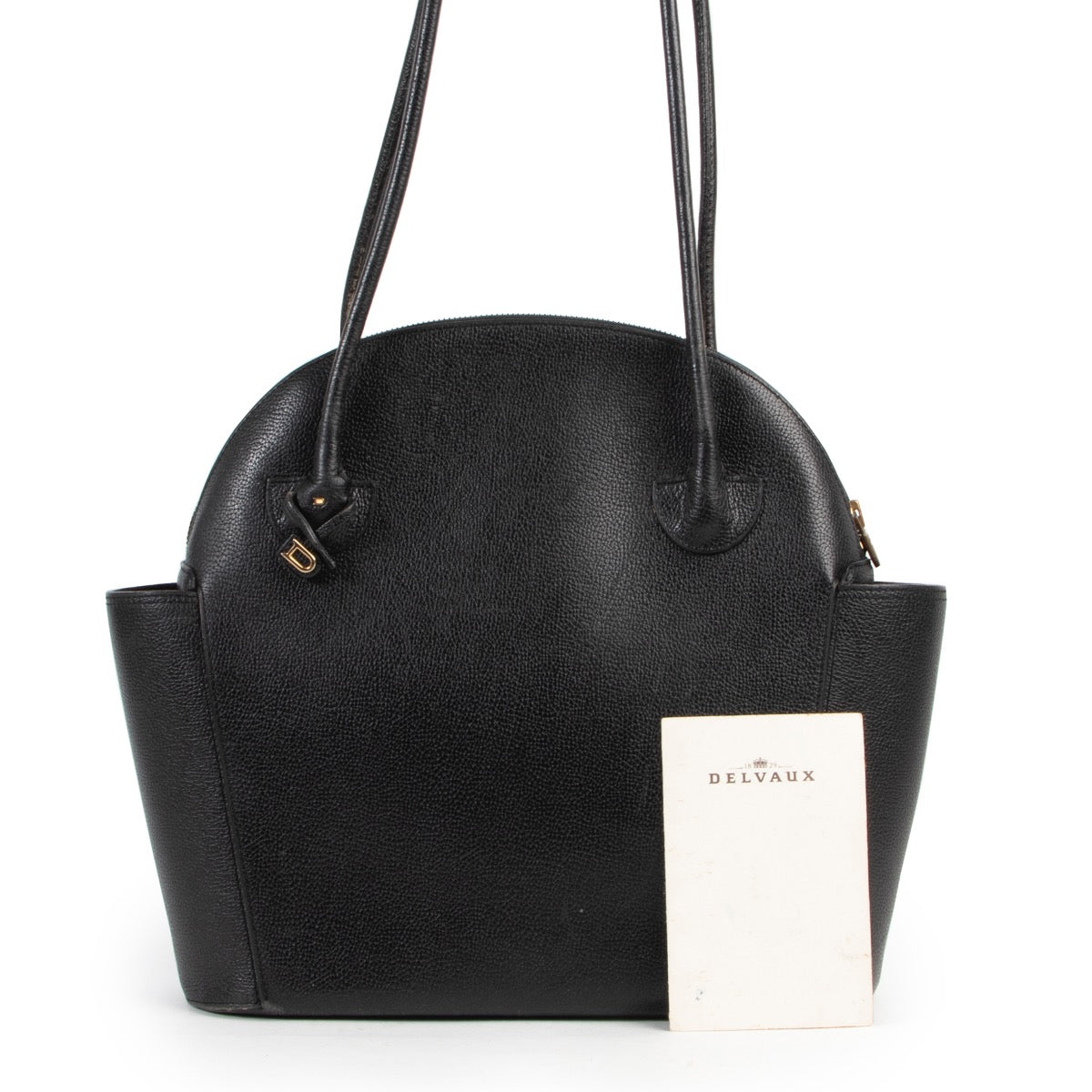 Shop safe online 100% authentic second hand Delvaux Black Leather Mousson Shoulder Bag in very good condition at the right price at Labellov in Antwerp.