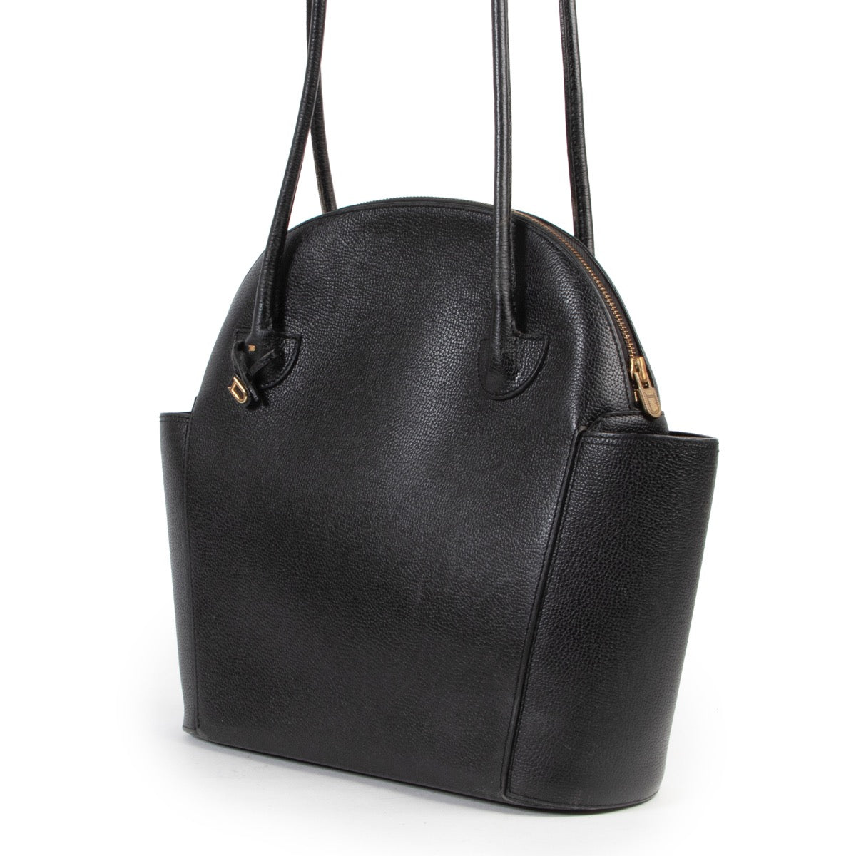 Shop safe online 100% authentic second hand Delvaux Black Leather Mousson Shoulder Bag in very good condition at the right price at Labellov in Antwerp.